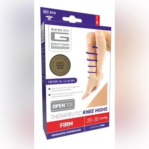 New Medium Neo G Therapeutic Compression Knee High Hosiery Firm Beige 20-30 mmHg
